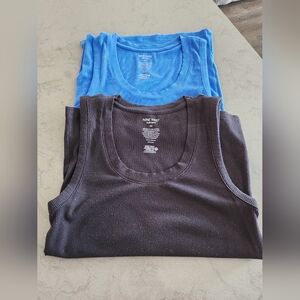 Nine West Black and Blue Ribbed Tank Tops - Sz Med